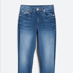 Caroline straight leg 10” high rise raw hem jeans